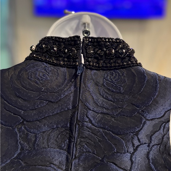 Sherri Hill Navy Blue Floral Dress size 4 - Picture 5 of 7